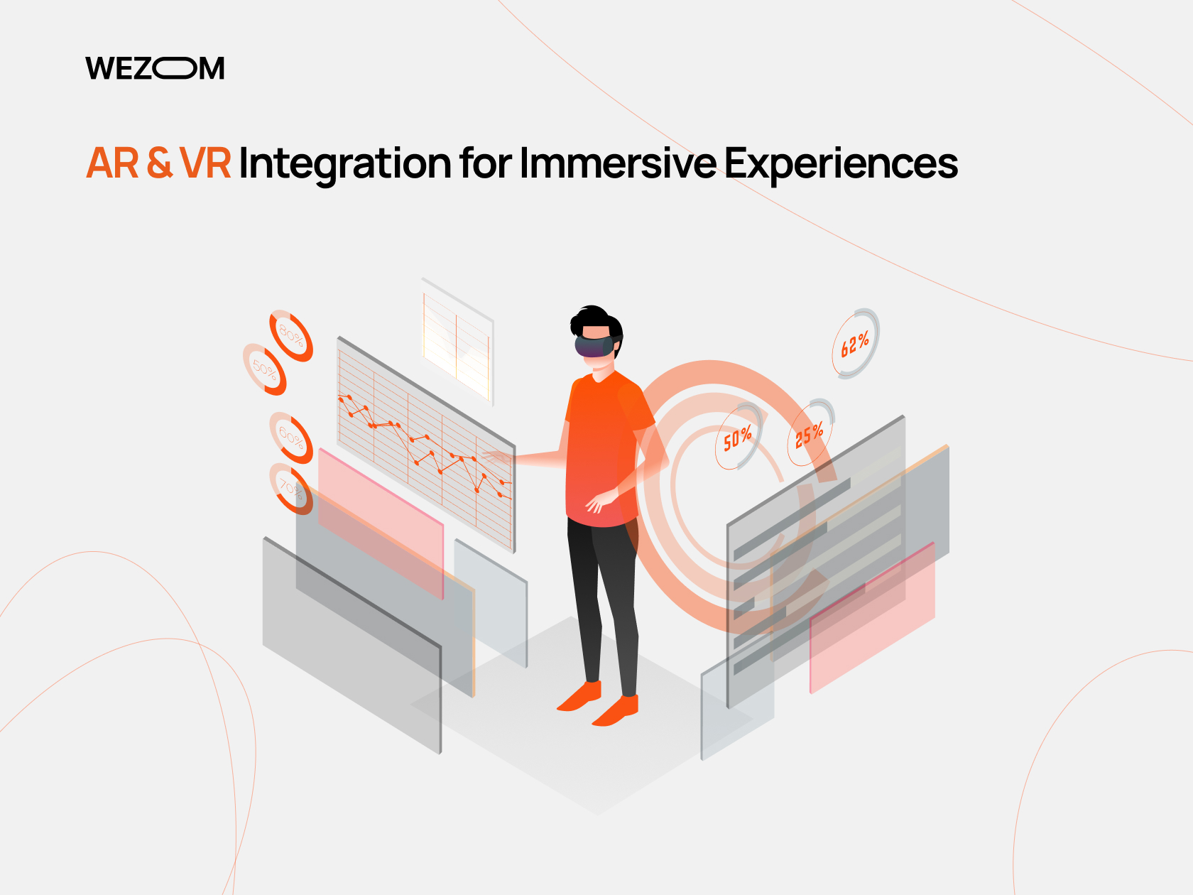 AR & VR integration for immersive experiences showcasing data visualization and future of mobile apps with mobile technology trends